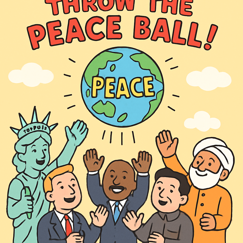 세계 평화를 위해 각국 대표들이 '피스 볼'을 던지며 화합을 다짐한다.