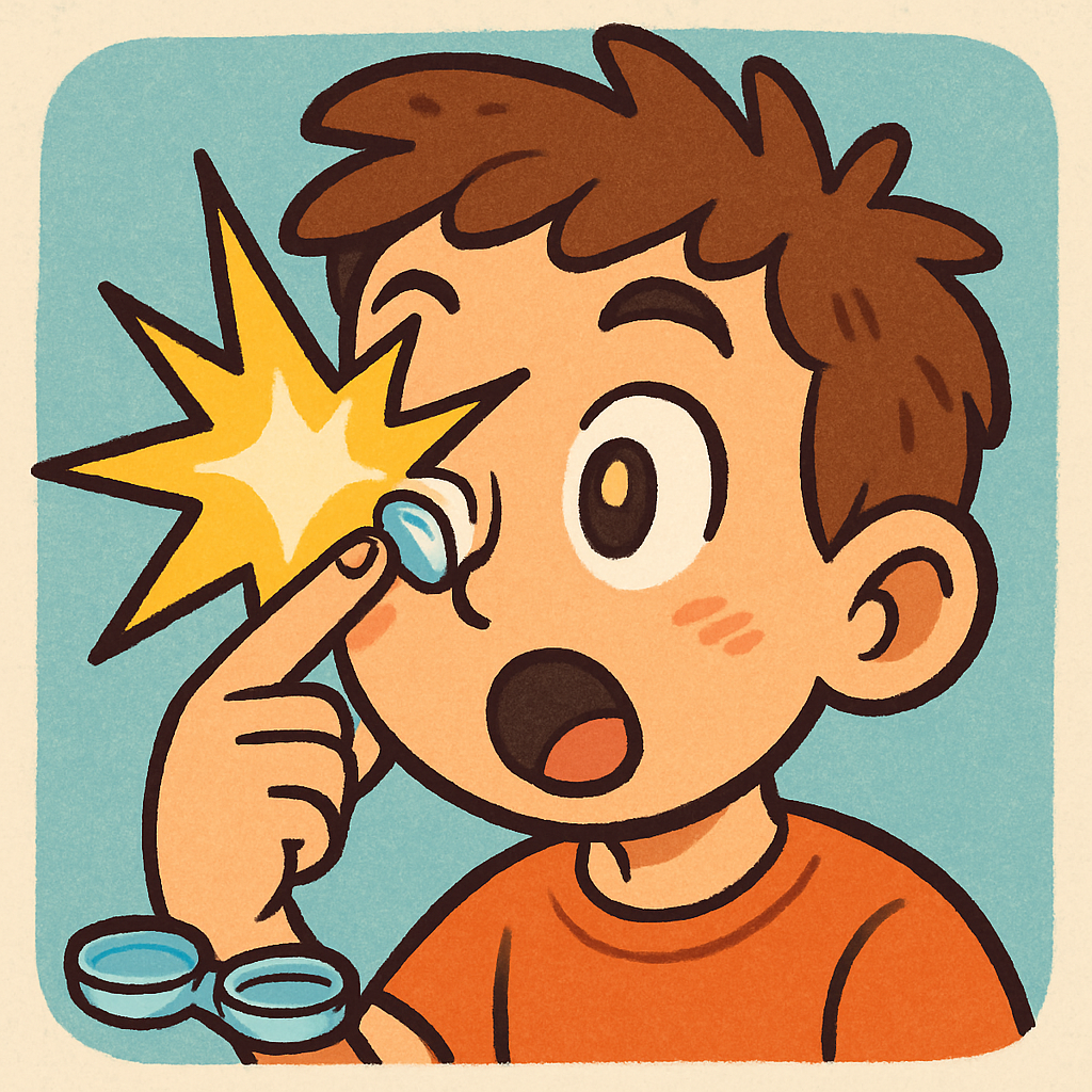 친구가 콘택트렌즈를 눈에 딱 붙이는 순간, 눈이 번쩍!