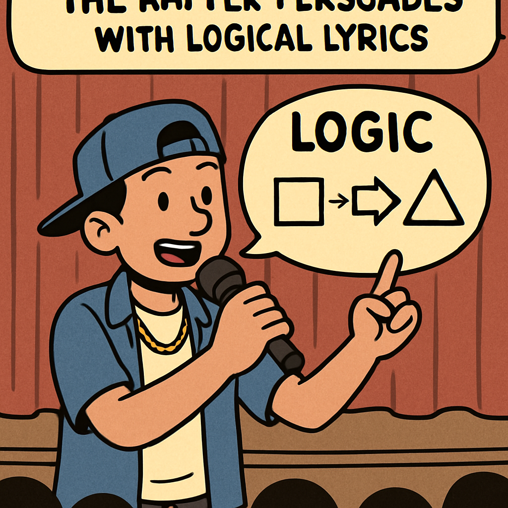 무대 위 래퍼가 감정 폭발 대신, 논리적인 가사로 관객을 설득한다.